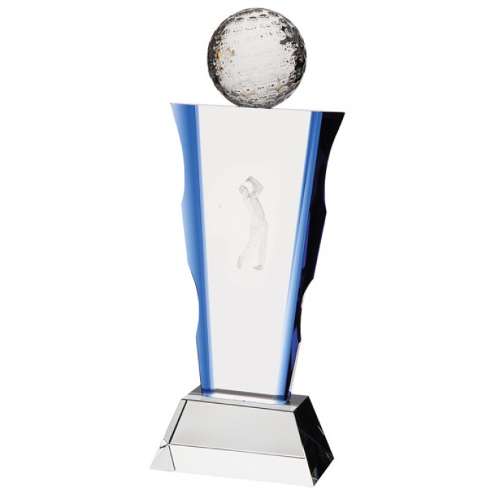 CELESTIAL GOLF CRYSTAL AWARD - 2 SIZES - 23CM & 26CM